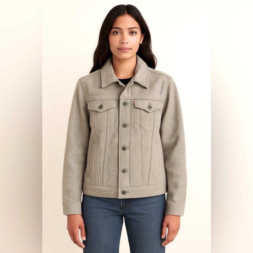 Levi’s Wool Blend Tweed Center Vent Gray Trucker jacket